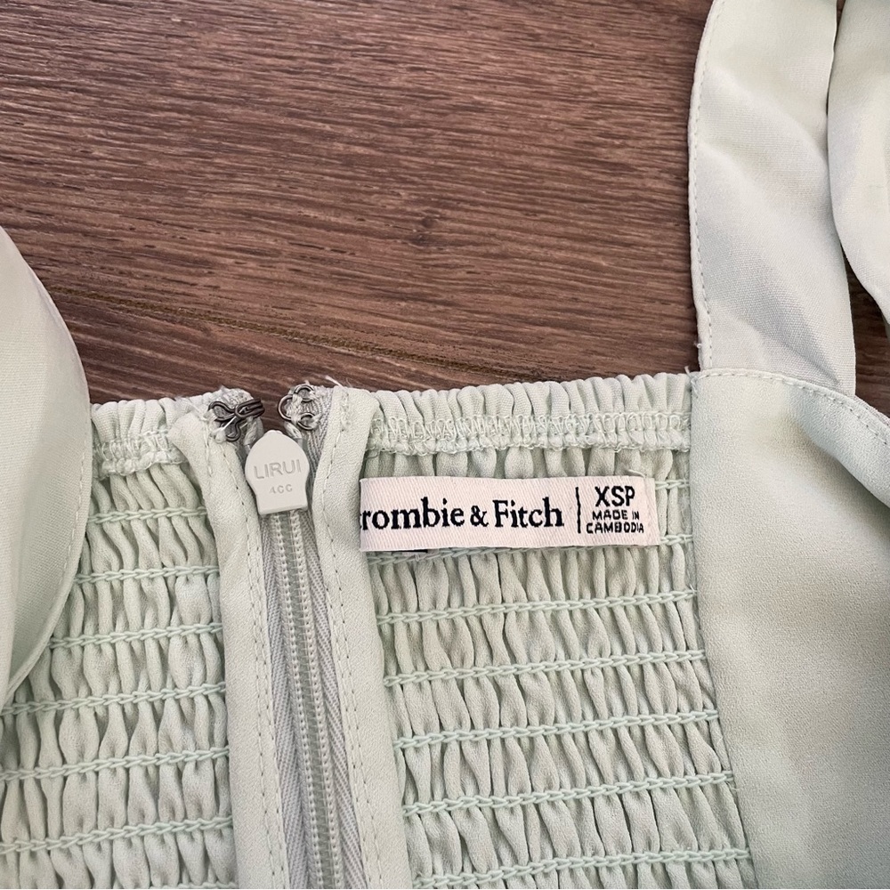 Abercrombie and Fitch Light Green Mini Dress with Tie Straps XS - Picture 3 of 7